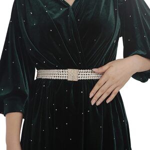 7849 Bridal Belt- Sexy Bridesmaid Dress Waist Crystal Rhinestone Pearl Belt